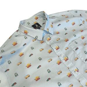 Jack + Sage Casual Button Down Shirt Mens XXL Surf Wagon Van Print Vacation